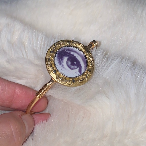 Fornasetti inspired Gold evil eye protection Bracelet